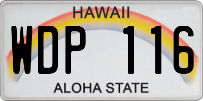 HI license plate WDP116