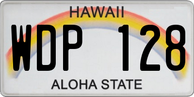 HI license plate WDP128