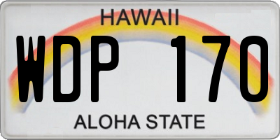HI license plate WDP170
