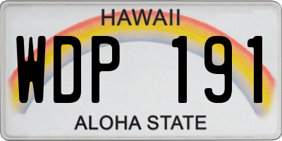 HI license plate WDP191