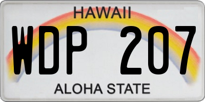 HI license plate WDP207