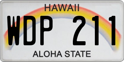 HI license plate WDP211