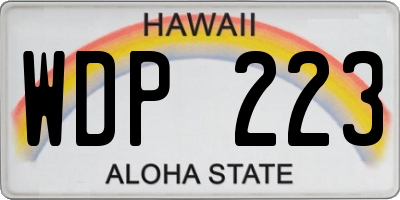 HI license plate WDP223