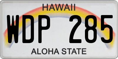 HI license plate WDP285