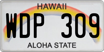 HI license plate WDP309