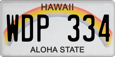 HI license plate WDP334