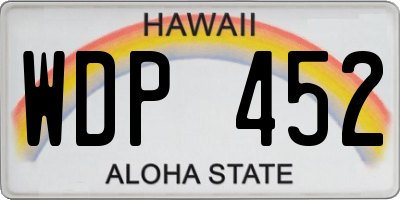 HI license plate WDP452