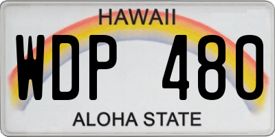 HI license plate WDP480