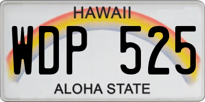 HI license plate WDP525