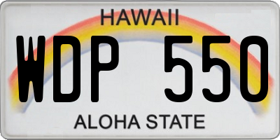 HI license plate WDP550