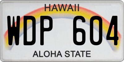 HI license plate WDP604