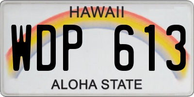 HI license plate WDP613