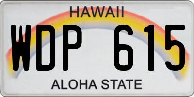 HI license plate WDP615