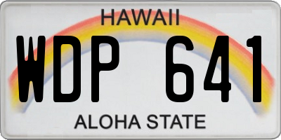HI license plate WDP641