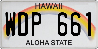 HI license plate WDP661