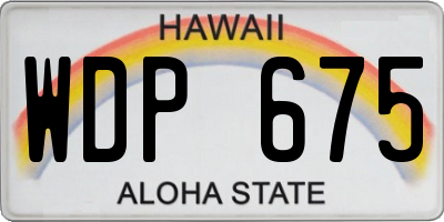 HI license plate WDP675