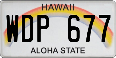 HI license plate WDP677