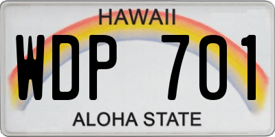 HI license plate WDP701