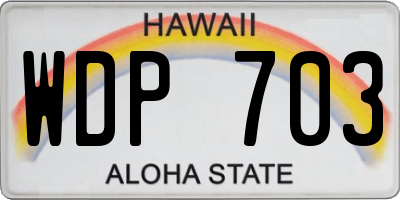 HI license plate WDP703