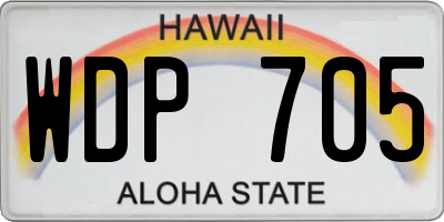 HI license plate WDP705