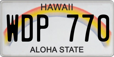 HI license plate WDP770