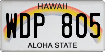 HI license plate WDP805