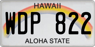 HI license plate WDP822