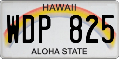 HI license plate WDP825