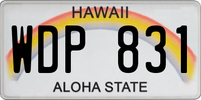 HI license plate WDP831