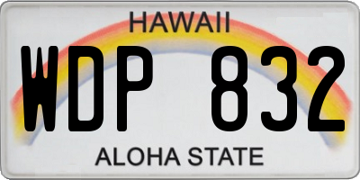 HI license plate WDP832