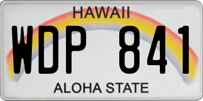 HI license plate WDP841