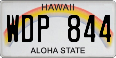 HI license plate WDP844