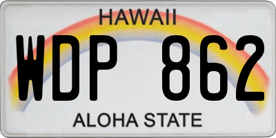 HI license plate WDP862