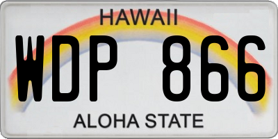 HI license plate WDP866
