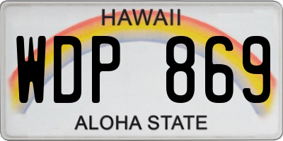 HI license plate WDP869