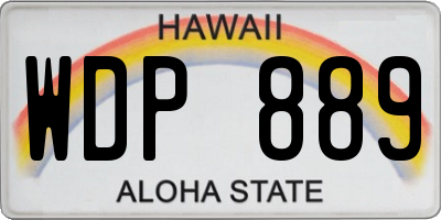 HI license plate WDP889