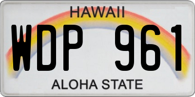 HI license plate WDP961