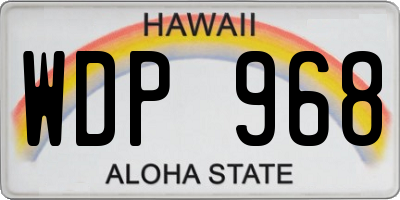 HI license plate WDP968