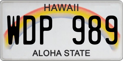 HI license plate WDP989
