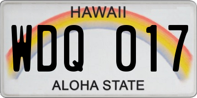 HI license plate WDQ017