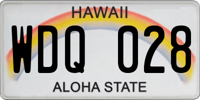 HI license plate WDQ028
