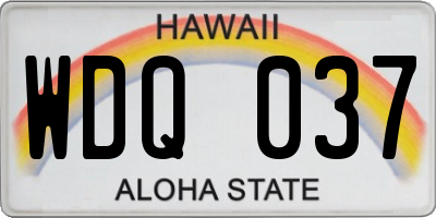 HI license plate WDQ037
