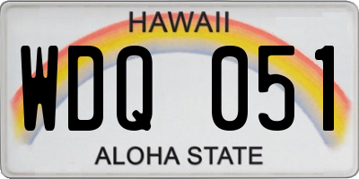 HI license plate WDQ051