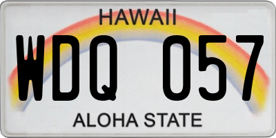 HI license plate WDQ057