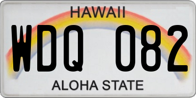HI license plate WDQ082