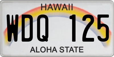 HI license plate WDQ125