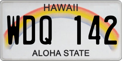 HI license plate WDQ142