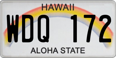 HI license plate WDQ172