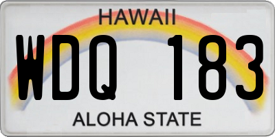 HI license plate WDQ183