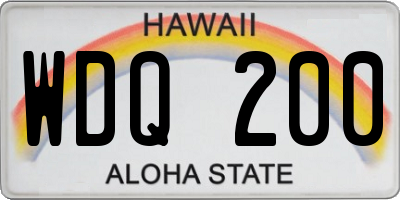 HI license plate WDQ200